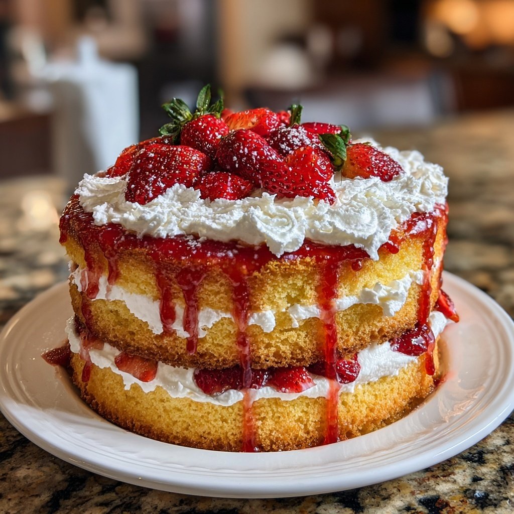 Moist Spring Strawberry Layer Cake