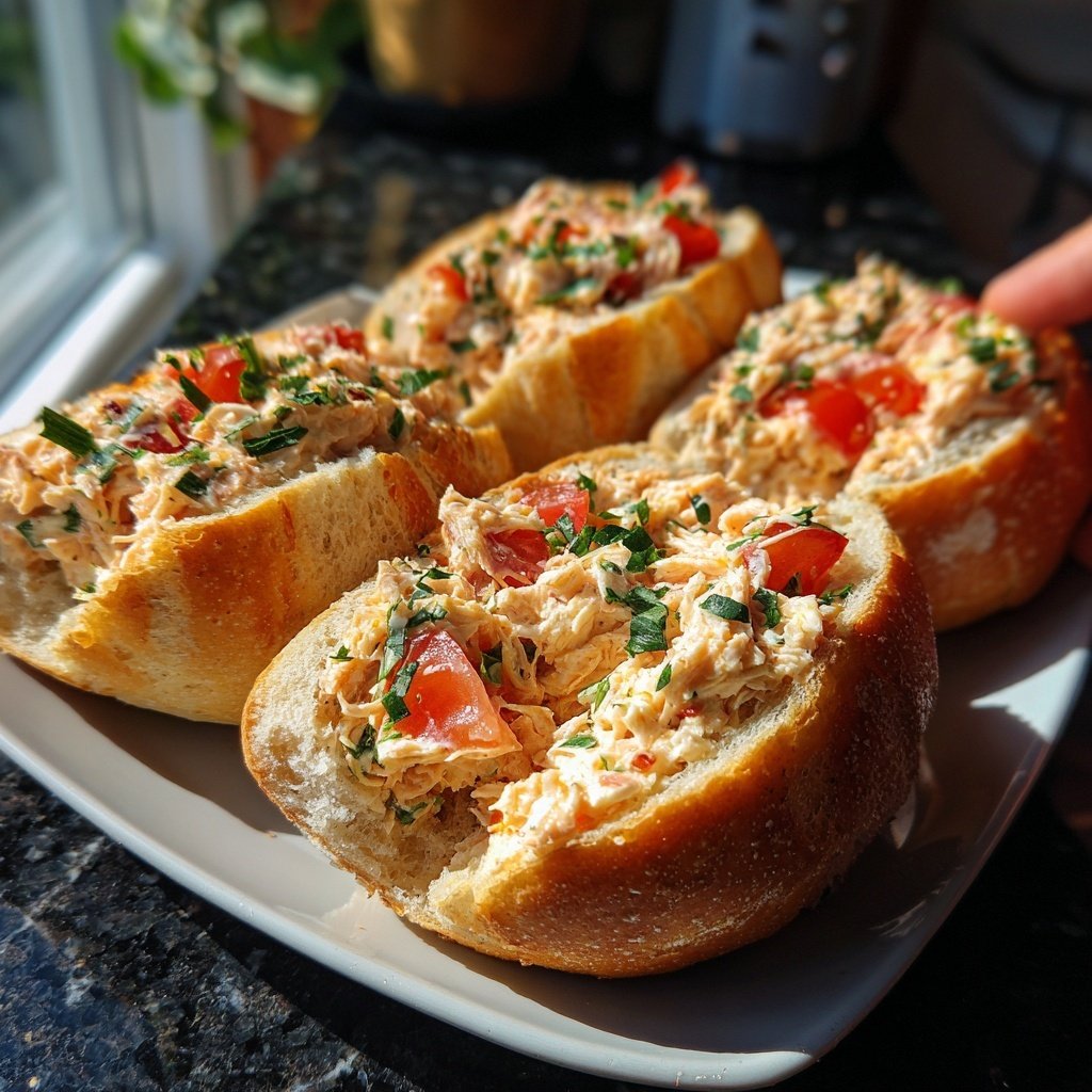 Tomatenbroodjes met Kipsalade