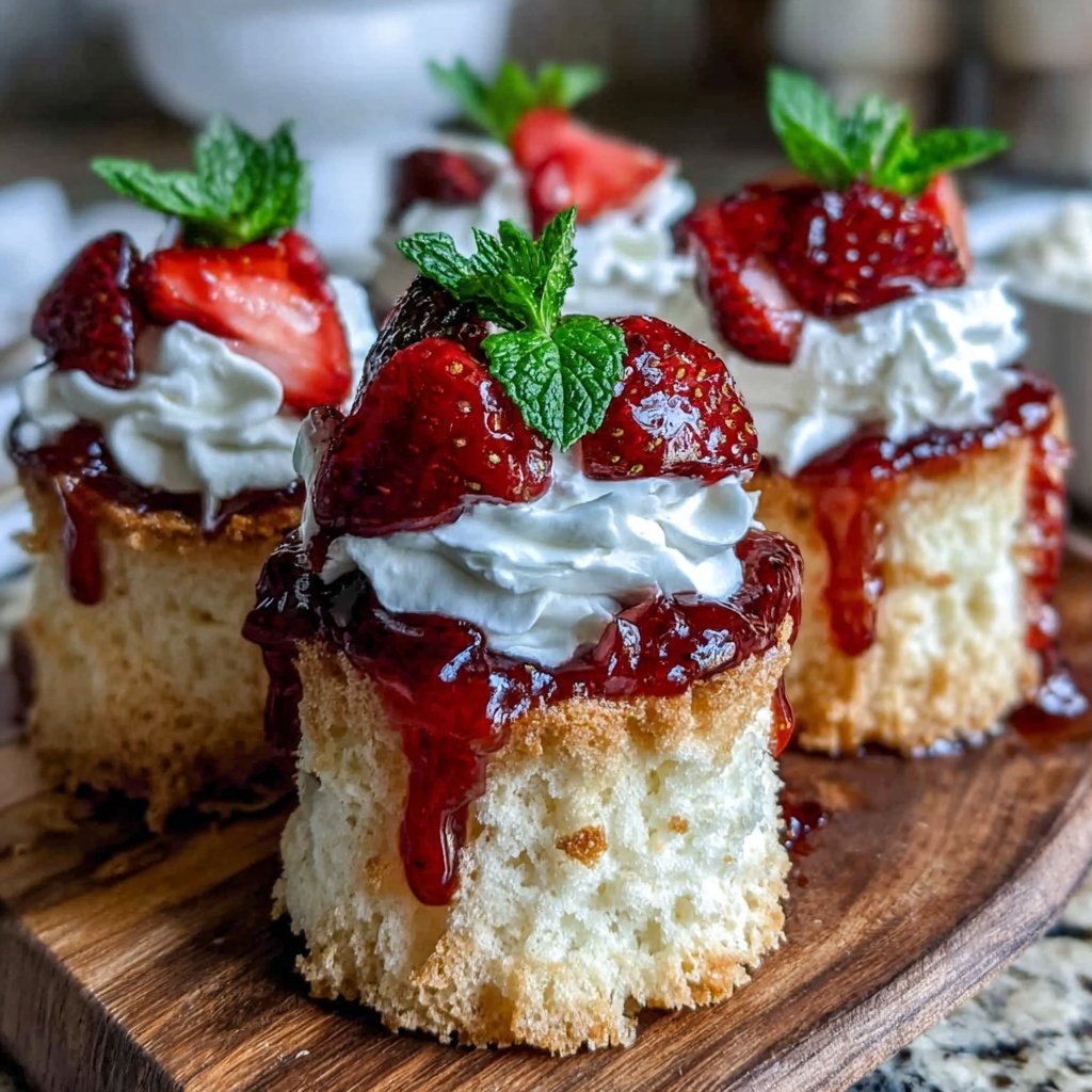 Strawberry Angel Food Shortcake Cups