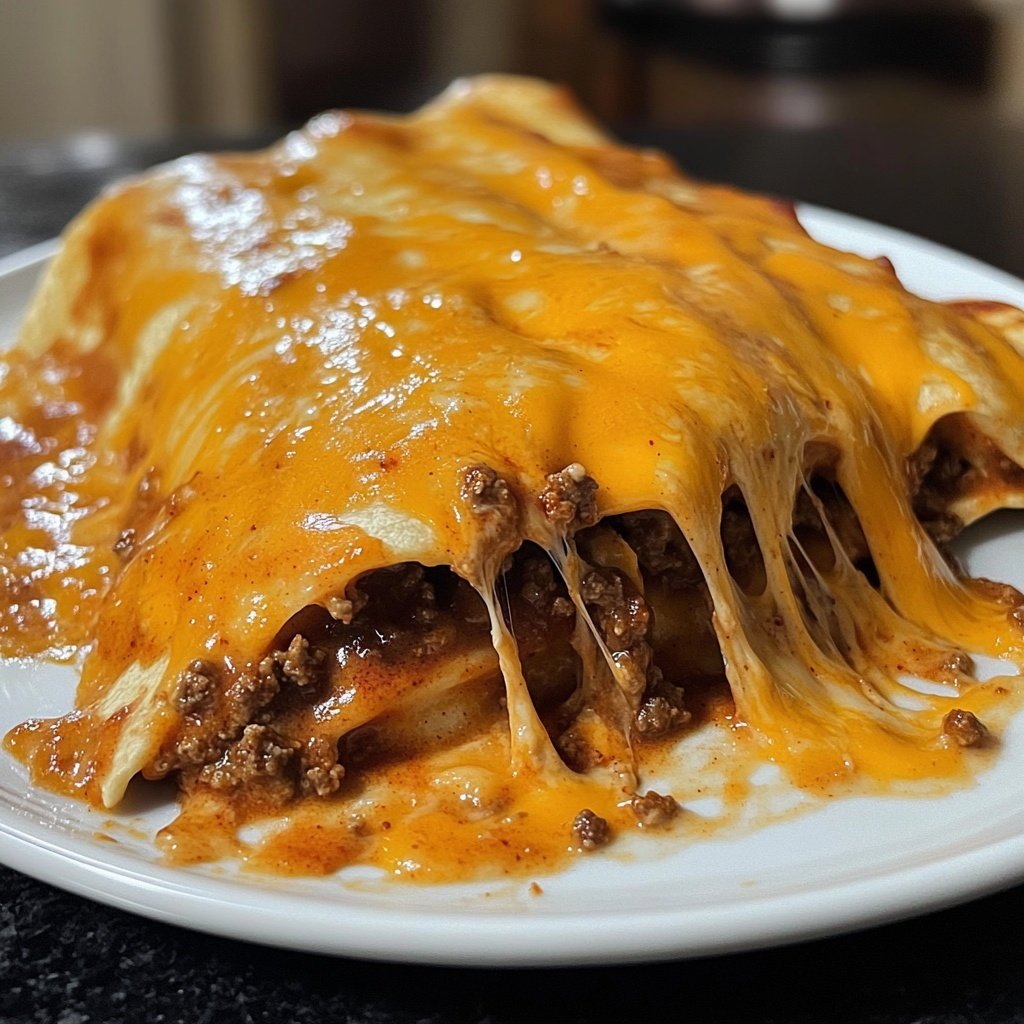Easy Cheesy Ground Beef Enchiladas