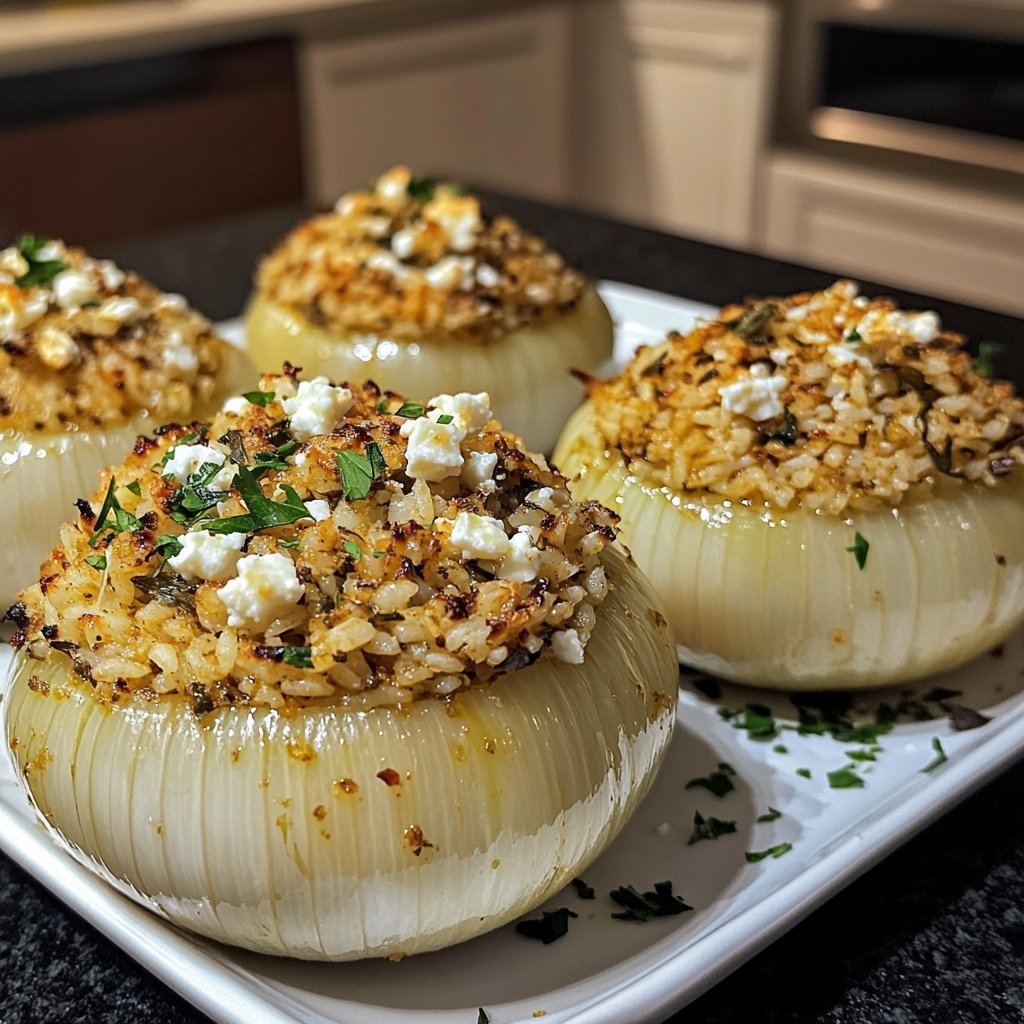 Greek Stuffed Onions