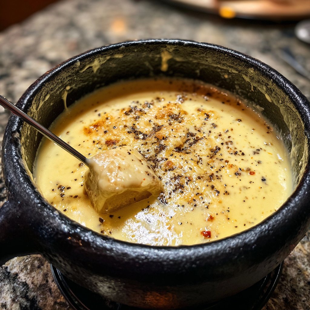 Fondue with Gruyere and Black Pepper