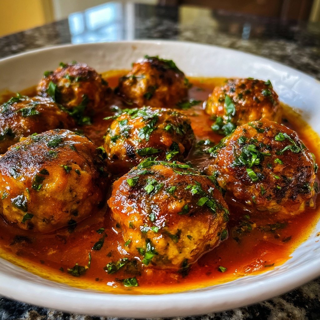Ground Chicken Meatballs In Tomato Sauce