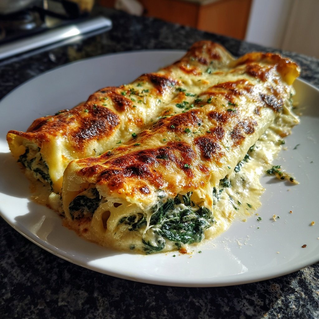 Sunday Spinach and Ricotta Cannelloni