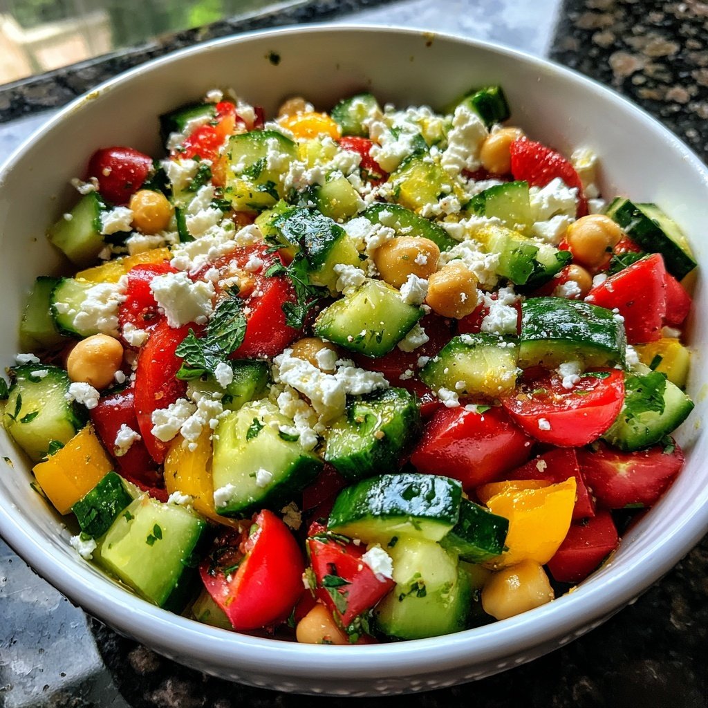 Greek Chickpea Salad With Lemon Dressing