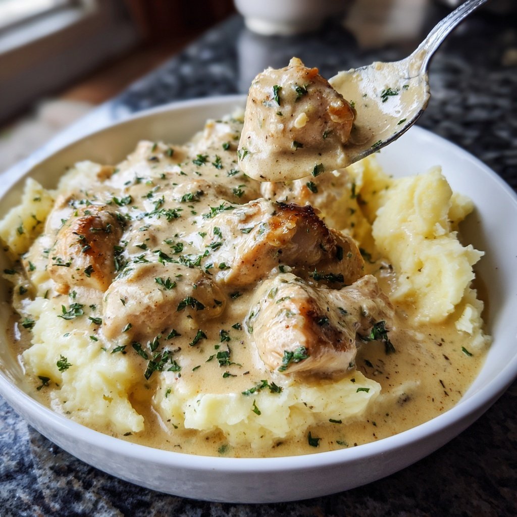 Comfort Food Creamy Chicken and Mashed Potatoes