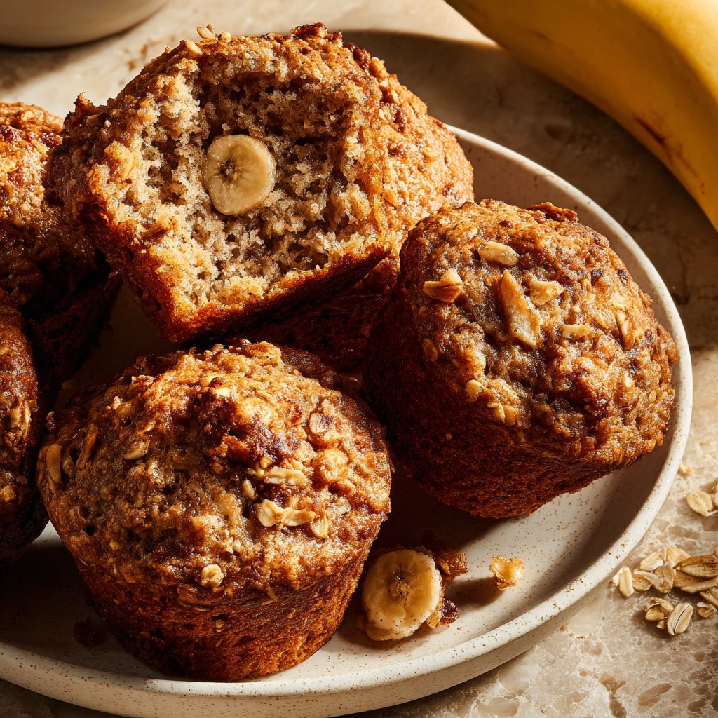 Healthy Banana Oat Muffins